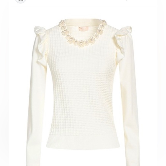 💝💝💝LIU •JO off white sweater size European L (M US)💝💝💝 - Picture 1 of 10